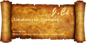 Jakabovits Csongor névjegykártya